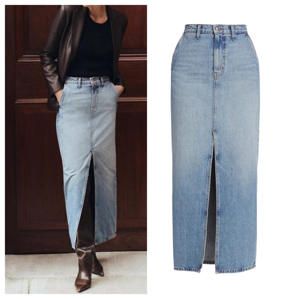 Derek Lam 10 Crosby Denim Maxi Skirt in Sutton Vintage